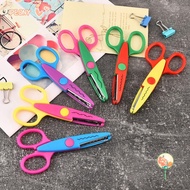 PEONYMY 1/6PCS Lace Scissors, Small Round Head Wavy Pattern Art Safety Scissors, Minimalistic Statio
