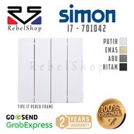 Simon I7 Hotel Quartet Light Switch 4 Gang 2 Way - 701042
