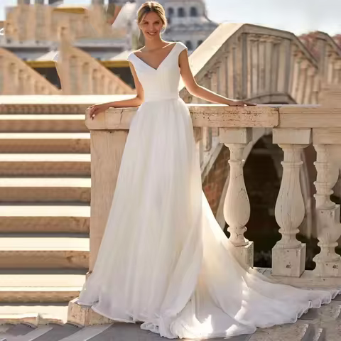 Customzied Wedding Dress Thin Satin Simple Princess Super Sensen Department Puffon Skirt Small Train