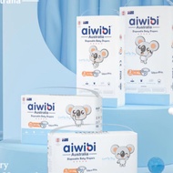 Aiwibi Comfy Dry Diapers Tape/Pants - S52/M48/L44/XL40 (WHITE&SKYBLUE)