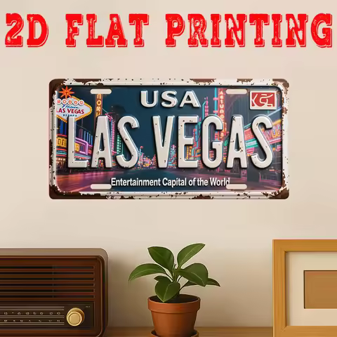 2D Flat, 1pc Las Vegas Nevada Metal Sign - Vintage -Themed Wall Art with Iconic Strip Logo, Retro Pl