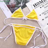 AQUAEDGE Swimsuit Women Summer Biquini Cosplay Solid Color Female Swimwear