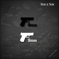 Glock 9mm Gun Sticker Car Die-Cut Work 3m Reflective + Non-Reflective