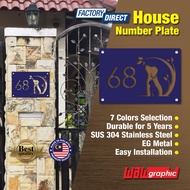 House Number Plate Nombor Rumah 门牌 Stainless Steel 304 白钢门牌  SERIES C8109