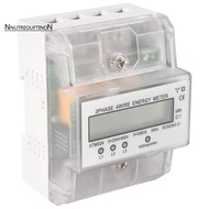 3 Phase 4 Wire Energy Meter 220/380V 5-80A Energy Consumption KWh Meter DIN Rail Installation Digita