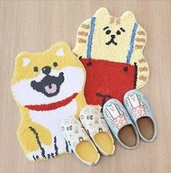 懶洋洋喵之助 x 微笑柴犬室內防滑地毯