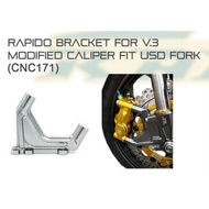 RAPIDO USD FORK BRACKET 100MM/108MM Y15/NVX155/RS150 MADE IN MALAYSIA