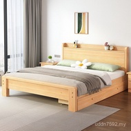 European Style Solid 1.5m Rental Room Bed Double Bed Wooden Bed Single Master Full Bed Frame 1.2m Si