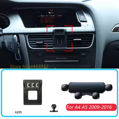 Car Phone Holder For Audi A4 A5 2009-2016 Gravity Stand Mount Support Horizontal GPS Mobile Bracket 
