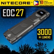 Nitecore EDC27 V2 Flashlight with Sensor Protect - 3000 Lumens - USB-C Rechargeable 1700mAh Battery