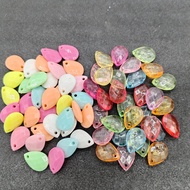 50Pcs/Pack Random Mixed Color Acrylic Teardrop Top Hole DIY Loose Beads about 12x17mm y1957