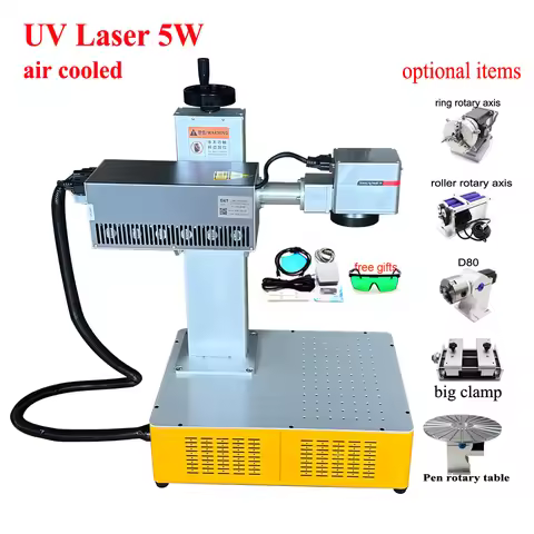 Air Cooled 5W UV Laser Glass Marking Machine Ezcad 355nm Engraving Non-Metal Engraver Carving Machin
