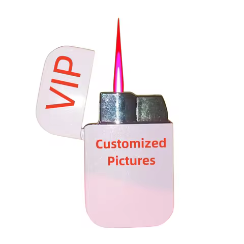 Personalized Lighter Cute Pink Lighter Inflatable Butane Torch Lighter Windproof Metal Electronic Ig
