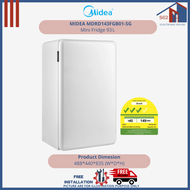 Midea MDRD143FGB01‑SG Mini Fridge 93 L – Energy Efficient 3‑Tick Self‑Closing Door Sleek Design