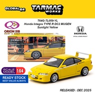 Tarmac Works GLOBAL64 Honda Integra TYPE R DC2 MUGEN Sunlight Yellow T64G-TL059-YL 1/64 Diecast Car