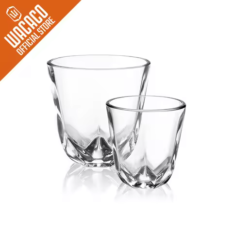 Wacaco Stellar Coffee Cup, Set of Two Glass Cups, 2 oz and 6.5 oz, Espresso Cup Latte Cup