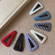 Korean Retro Geometric Triangle Hairpin Fabric BB Clip Sweet Cute Bangs Clip Side Clip Simple Hairpi