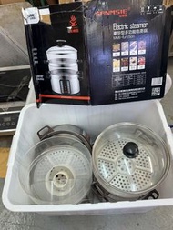 山姆斯Sanmsie豪華多功能電蒸鍋蒸爐 multi function electric steamer  Steamed rice 🍚 飯 buns 🥐包 fish 🐟 魚 meat 🥩肉 corn
