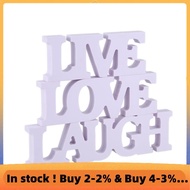 (E L X I) 3pcs LIVE LOVE LAUGH Wooden Letters for Wedding Decoration (White)