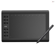 10moons G10 Digital Art Graphics Drawing Tablet 10 x 6 Inches Ultralight Art Creation Sketch with Battery-free Stylus 8 Pen Nibs 8192 Levels Pressure 10 Express Keys Compatible wit