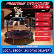 [Local Stock] Trampoline 40 Inch Folding Exercise With Armrest Indoor Fitness Aerobic High Jump Stability Training Tool
