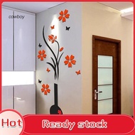 Stiker Dinding Desain Vas Bunga Pohon 3d Dapat Dilepas Untuk Dekorasi