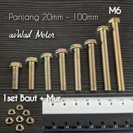 Yellow Nut Bolt M6x25mm/BMK M6x25mm/BMK K10 M6X2.5Cm/K10 M6 x 25mm+nut/10-lock Bolt 10-lock Nut