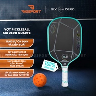 Genuine Six Zero Quartz Pickleball Racket Black with Blue Edge - Powerful Hit, Perfect Control - Ult