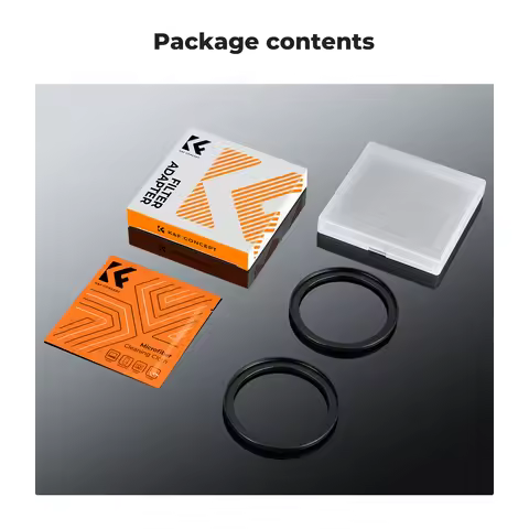 K&F CONCEPT Step Up Ring Aviation-grade Aluminum Filter Adapter Ring 2-pack Cleaning Cloth Lens Ring