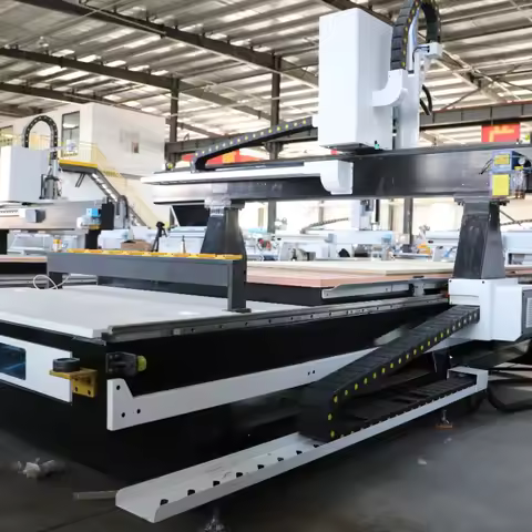 The 1325 type 3D woodworking design CNC engraving machine is equipped with a laser marking head on t