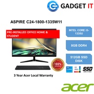 ACER ASPIRE C24-1800-1335W11 AIO PC (i5-1335U,8GB,512GB SSD,23.8" FHD ,IRIS XE GRAPHICS,WIN11)FREE W