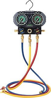 Lichamp HVAC A2L Manifold Gauge Set, R1234YF R410A R32 R454B Refrigerant Gauges with A2L Refrigerant