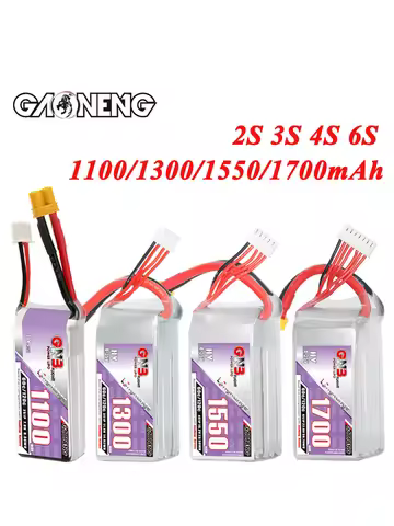 GNB 2S 3S 4S 6S 1100mAh 1300mAh 1550mAh 1700mAh 60C/120C Lipo Battery For Racing Drone FPV Quadcopte