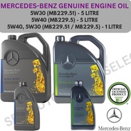 MERCEDES-BENZ GENUINE FULLY SYNTHETIC ENGINE OIL - 5W30 (1L, 5L), 5W40 (1L, 5L) (FULLY) [MB229.5, MB