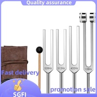Frequency Tools with Activator, Mallet& Vegan Pouch-Tuning Fork Set(128Hz 432Hz 512Hz 528Hz) Weighte