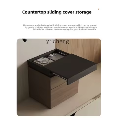 FY Solid Wood Bedside Cabinet Multi-function Hidden Compartment Bedside Table Hidden Storage Cabinet
