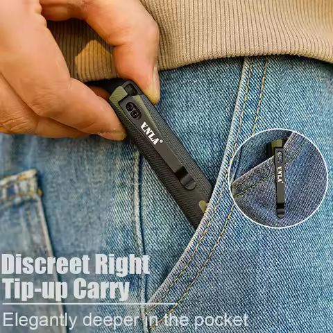 Sandvik 14C28N Steel Blade Pocket Knife, Portable For Camping hunting knife, EDC tool knife Tactical