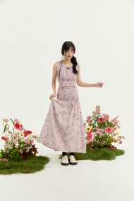 DEARDARLING KITSUNE SMOCKED SKIRT กระโปรงสม็อคผ้าคอตตอนทรงบาน สินค้าพร้อมส่ง