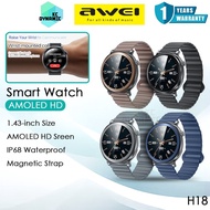 Awei H18 Smart Watch AMOLED HD Screen Display Health Bluetooth Call Waterproof Outdoor Smartwatch Ma