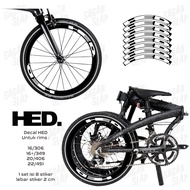 Decal Sticker HED 2 cm rim folding bike minion seli minivelo