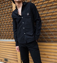 era-won เสื้อเชิ้ต คอปก แขนยาว Oxford Shirt ART-TOY collection สี Black