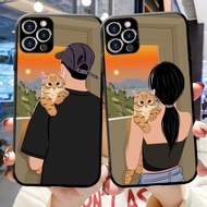 Casing Vivo S1 V23e V23 V21e V21 V17 V15 V20 V20SE Pro V19 V11 V11i V9 V7 V5 V5S Plus 2021 5G Matte soft phone case cover for hug cat couple