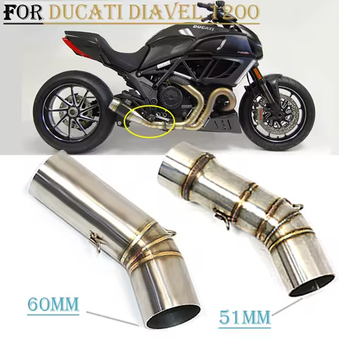 DUCATI Diavel Motorcycle Exhaust Pipe Middle Section For DUCATI Diavel 1200 Motorcycle Exhaust Muffl