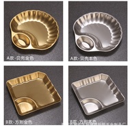 Stainless Steel Snack Plate Golden Shell-Shaped Compartmented Snack Plate Creative Vinegar Plate Dum