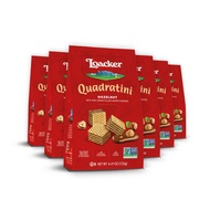 Loacker Quadratini Hazelnut bite-size Wafer Cookies | SMALL Pack of 6 | Crispy Wafers with 4 creamy 