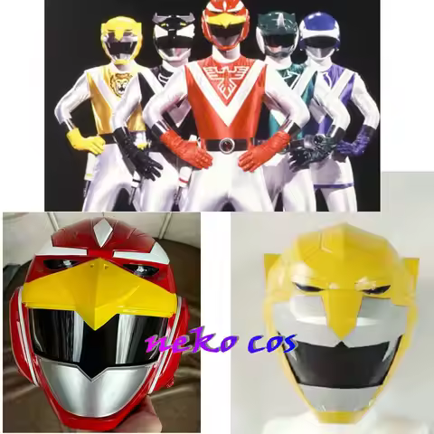 nekocos Choujuu Sentai Livema red falcon yellow lion Helmet Mask Resin Cosplay costume Custom size