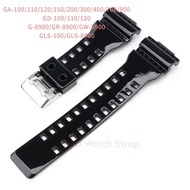 16mm Resin Strap for GA110 GA100 GA140 G-8900 - Black Gold Rubber Band Waterproof Men's Watch Access