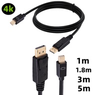Mini DisplayPort to DP Audiovisual Transmission Cable 4K @ 60Hz Mini DP to Large DP Adapter Cable 1m