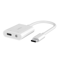 【BELKIN】音頻轉接線 3.5 Audio + Type-C Charge RockStar 分插器 (NPA004btWH)