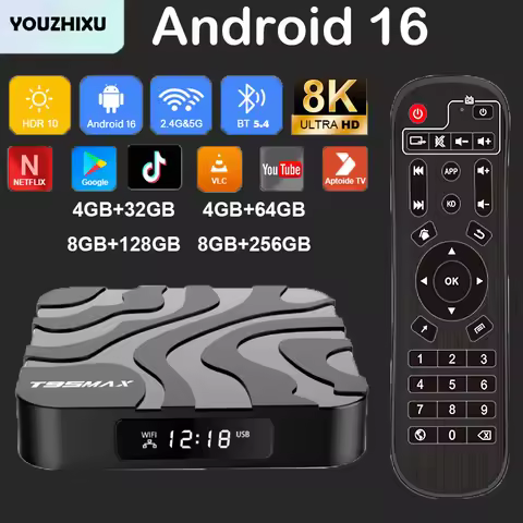 Smart TV Box Android16 T95 Max 8G+256G AllwinnerH618 Bluetooth5.4 Settings Top Box Support Google Du